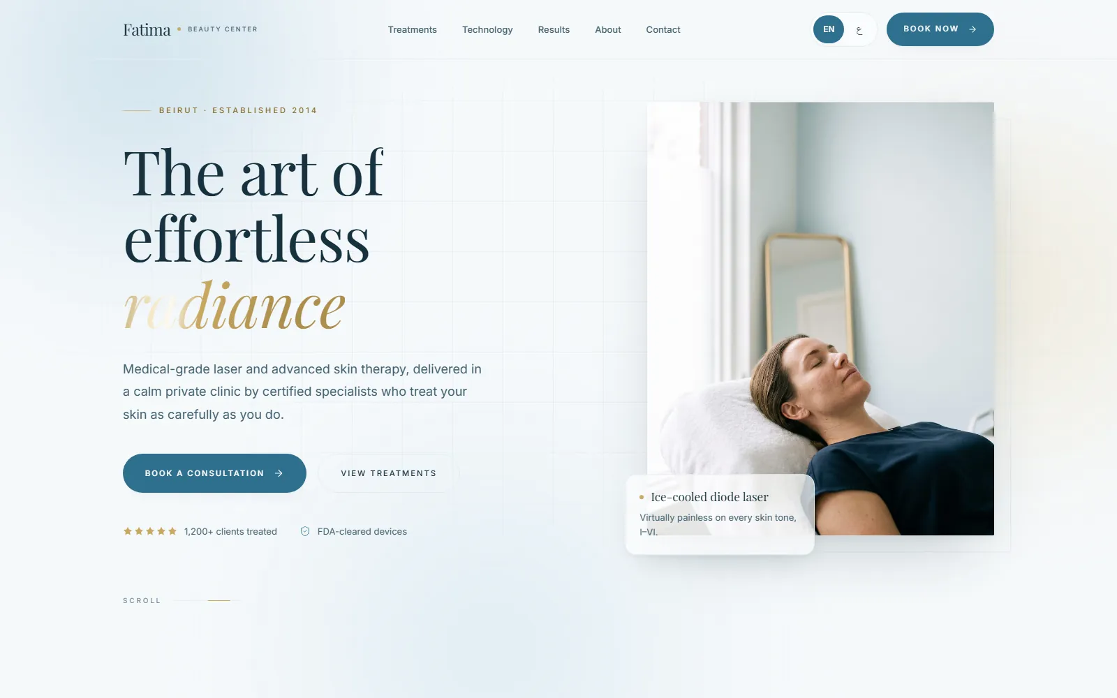 Fatima Beauty Center homepage — the art of effortless radiance